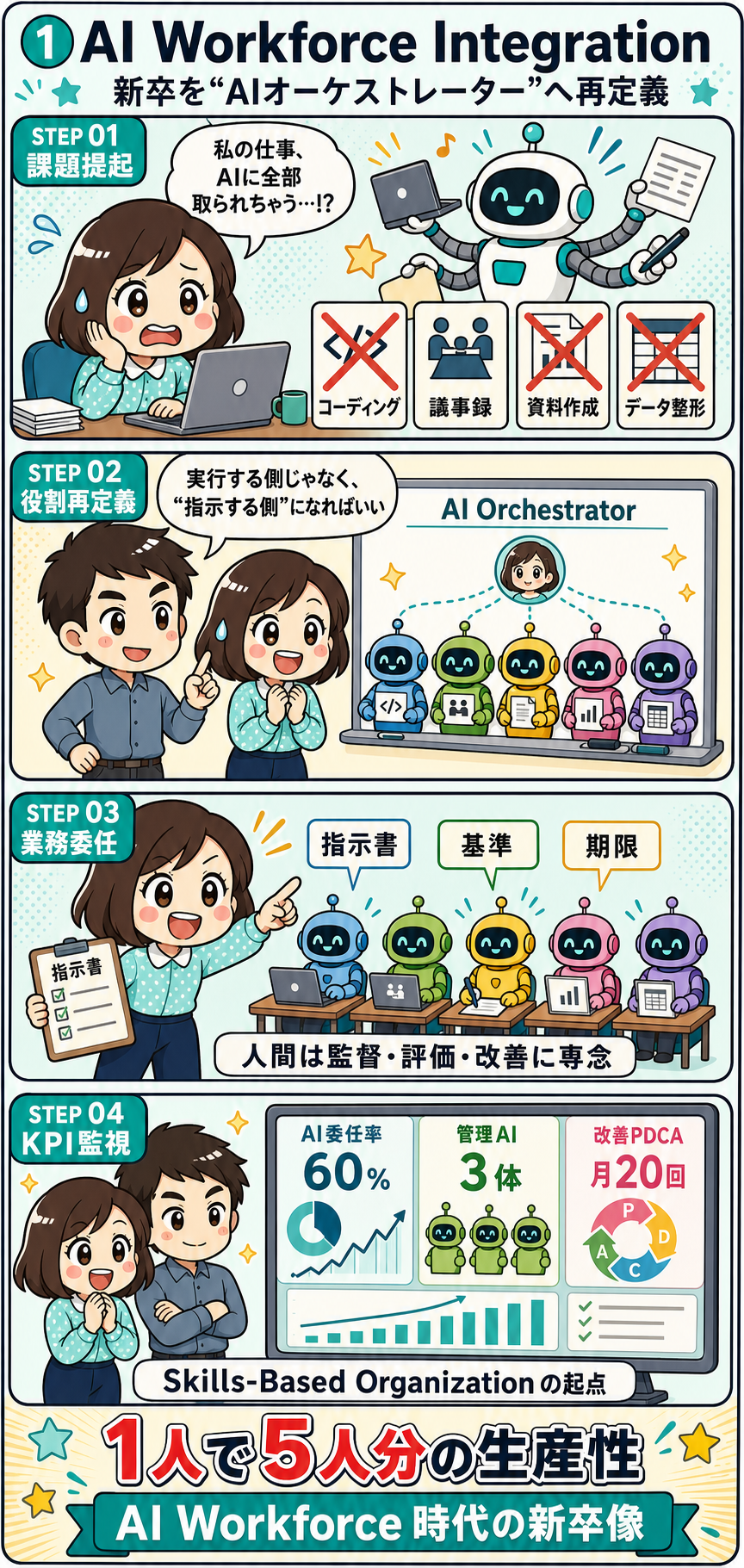 Codex内蔵GPT Image 2によるAI Workforce Integration漫画
