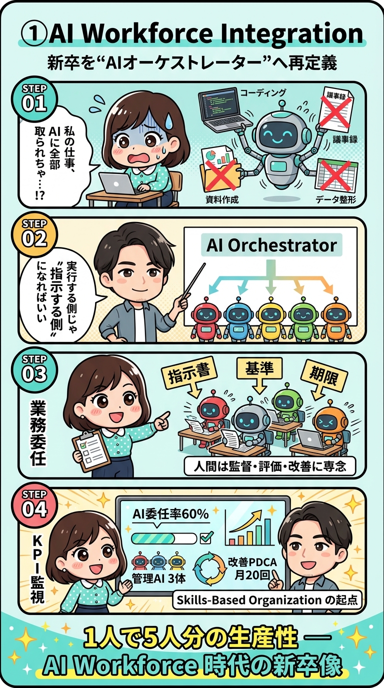 既存のNano Banana ProによるAI Workforce Integration漫画